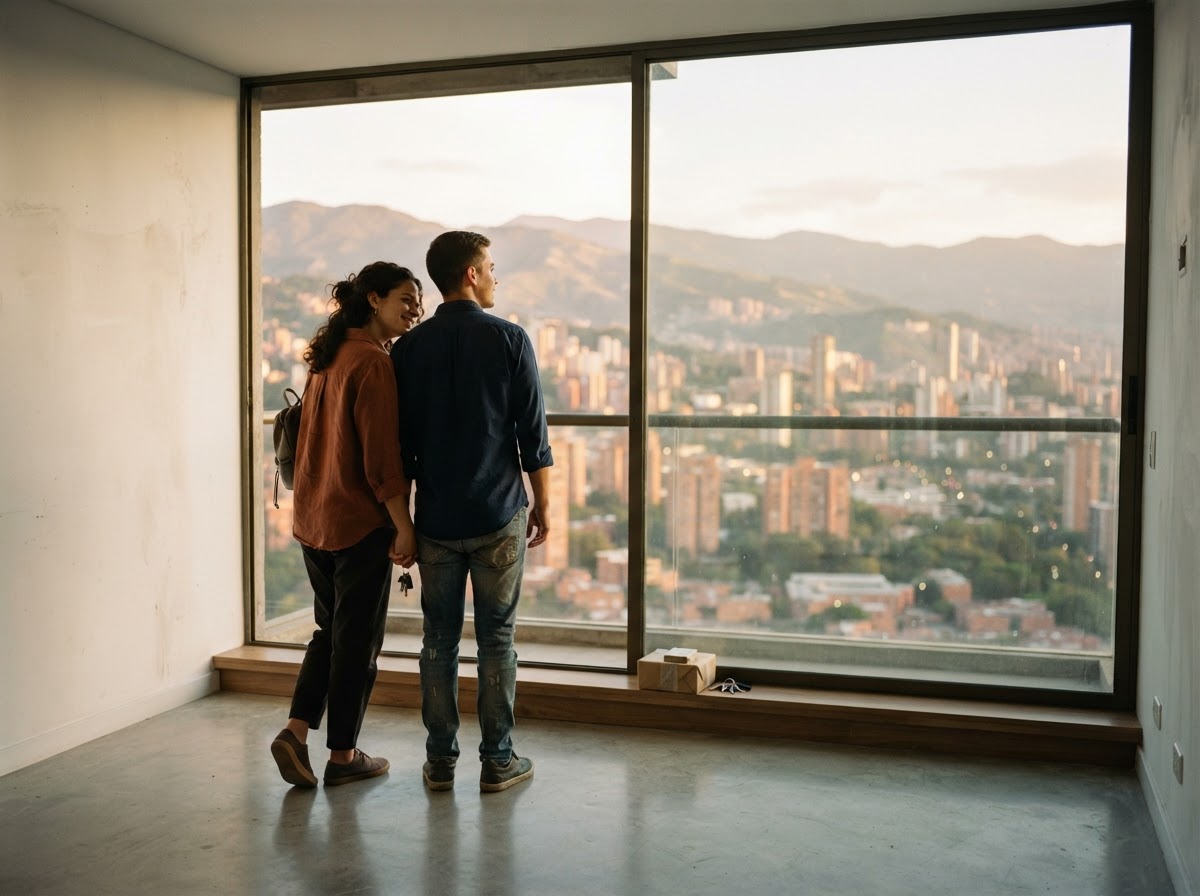 Pareja revisando las opciones de crédito para su vivienda
